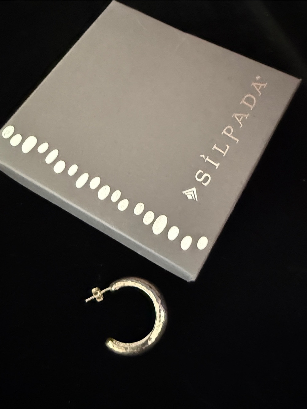 Silpada Gold-Tone Textured Half Hoop Earring